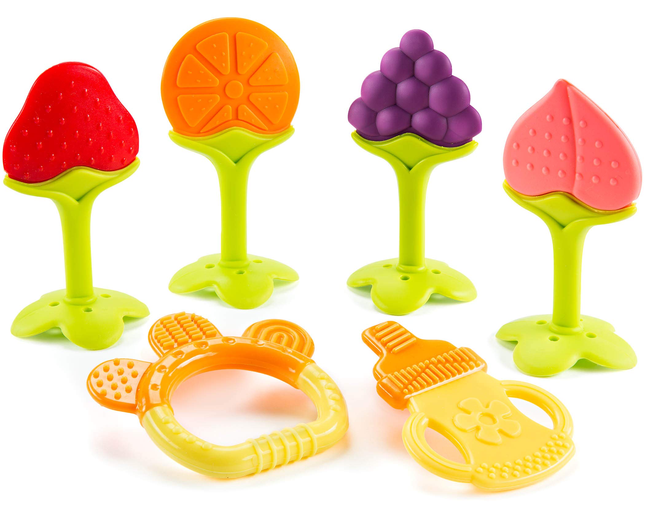 Baby Teething Toys for Newborn Infants (6-Pack) Freezer Safe