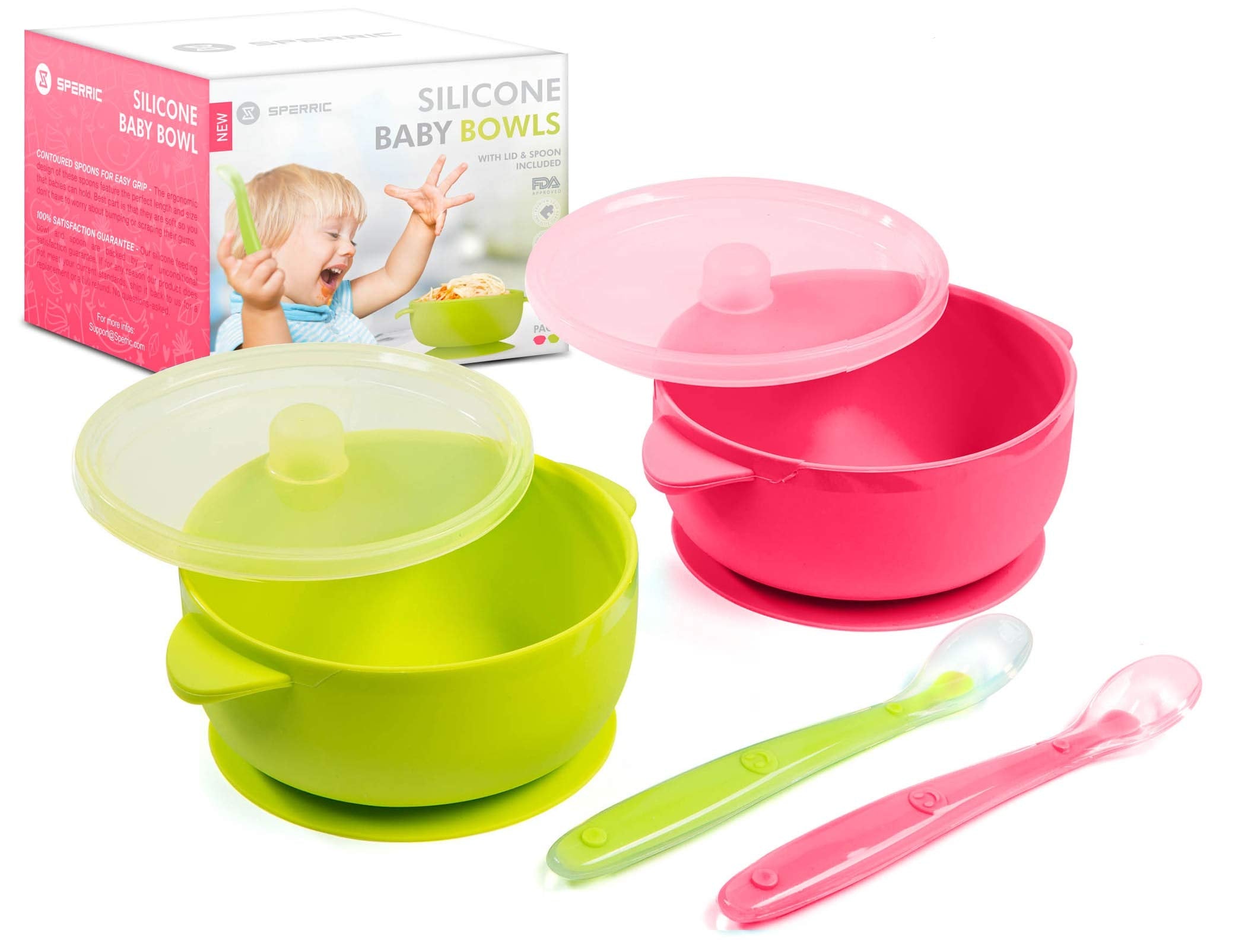 Silicone Suction Baby Bowl with Lid - BPA Free - 100% Food Grade Silic –  Sperric Little World