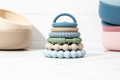 Premium Silicone Teethers Stacking Toy, Interactive and Fun Baby Stacking Toys, Teeth Soothing for 6-12 Month Teething Toys
