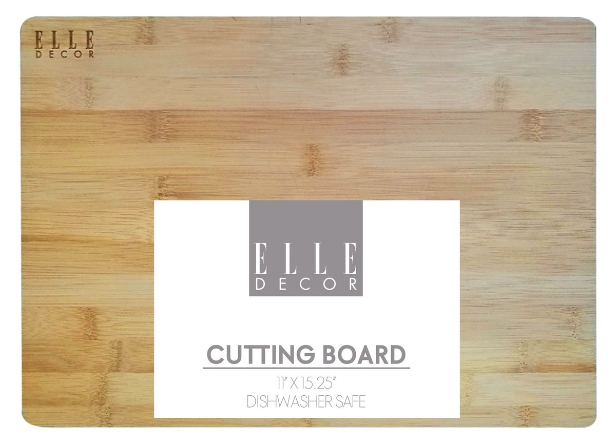Elle Decor Bamboo Cutting Board 11x15.25 Tan Kitchen Essential Durable and Stylish