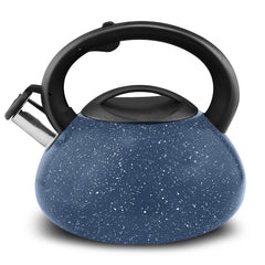 Luminuxe 3 Quart Stovetop Whistling Tea Kettle, Granite Finish, Fast Boil for Gas & Electric Stovetops