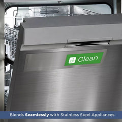 Clean Dirty Dishwasher Magnet – Stylish Stainless Steel Home Decor Sign, Strong Kitchen Organizer Magnet for Clear Dishwashing Status