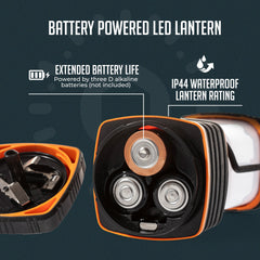 Ultra-Bright 1000LM LED Camping Lantern – Battery Powered, 4 Lighting Modes, Water Resistant with Hanging Hook & Long Battery Life
