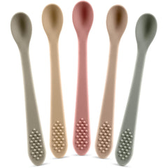 Pastel Color Baby Spoons First Stage – Silicone Self-Feeding Utensils – Infant Feeding Spoons – Soft & Gentle on Gums – BPA Free Baby Spoons Set