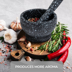 Classic Granite Mortar & Pestle Set – Durable Grinding Bowl for Fresh Spices, Herbs, and Seeds