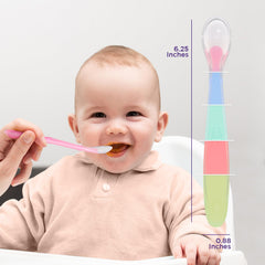 5-Pack Soft Silicone Baby Spoons – First Stage Self-Feeding, Food-Grade, Training Utensils