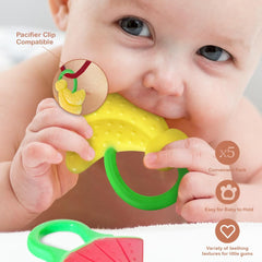 5-Pack Silicone Baby Teethers – Freezer Safe, Soothes Gums, BPA-Free, Perfect Gift