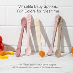 Baby Spoons - Infant Spoons First Stage - Silicone Baby Spoon For Self Feeding - First Stage Baby Feeding Spoon Set Gum Friendly - BPA Free