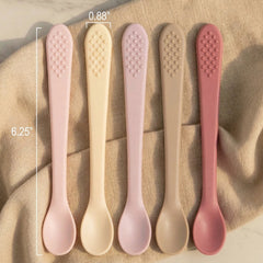 Baby Spoons - Infant Spoons First Stage - Silicone Baby Spoon For Self Feeding - First Stage Baby Feeding Spoon Set Gum Friendly - BPA Free