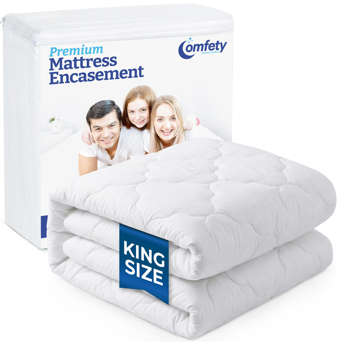 Waterproof Mattress Pad, Soft Bamboo Viscose Fitted Mattress Cover, Breathable Cooling Cover with Deep Pocket, Machine Washable