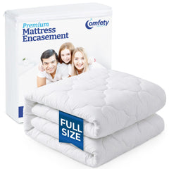 Waterproof Mattress Pad, Soft Bamboo Viscose Fitted Mattress Cover, Breathable Cooling Cover with Deep Pocket, Machine Washable