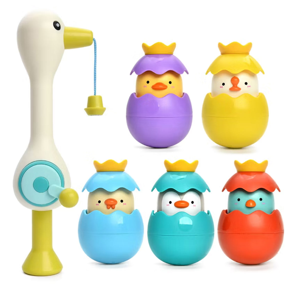 Magnetic Fishing Game Bath Toy with Fishing Rod & Surprise Animal Eggs, Floating Water Toy for Toddlers & Kids, Fun Game for Bathtub & Pool Play