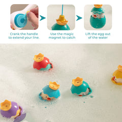 Magnetic Fishing Game Bath Toy with Fishing Rod & Surprise Animal Eggs, Floating Water Toy for Toddlers & Kids, Fun Game for Bathtub & Pool Play