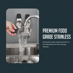 Magnetic Measuring Cups Set, 7Pc Heavy Duty Stainless Steel Nesting Measuring Cup with Easy to Read Engraved Markings for Dry & Liquid Ingredients