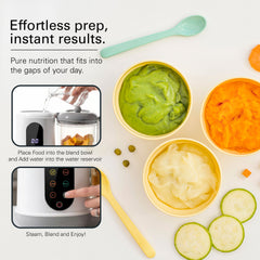 Baby Food Maker and Steamer, Baby Blender, Baby Food Processor - Compact Baby Food Steamer and Blender for Healthy Homemade Meals