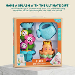 3 Pieces Bath Toys for Toddlers, Flower Waterfalls Waterwheel Bath Tub Toys with Suction Cup for Toddlers 1-3