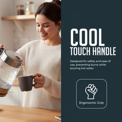 Luminuxe 1.7L Electric Kettle, Speed-Boil Glass Electric Water Boiler & Warmer 1500W Tea Heater, Auto Shut-Off Cool Touch Handle