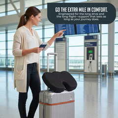 Gel Memory Foam Seat Cushion, Cooling Gel Comfort, Chair Cushions for Back & Sciatica Pain Relief, Tailbone Coccyx Support, Office & Car Seat Cushion