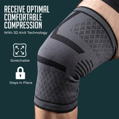 Compression Knee Brace for Women & Men - 2 Pack Knee Support Sleeves for Running, Arthritis, ACL, and Meniscus Tear Relief – Flexible and Breathable Sports Knee Braces