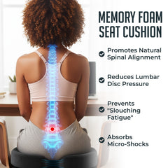 Gel Memory Foam Seat Cushion, Cooling Gel Comfort, Chair Cushions for Back & Sciatica Pain Relief, Tailbone Coccyx Support, Office & Car Seat Cushion