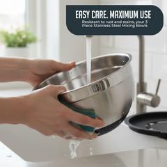 5-Piece Stainless Steel Bowl & Grater Set – 5 Qt Mixing Bowl with Lids and 3-Piece Grater