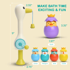 Magnetic Fishing Game Bath Toy with Fishing Rod & Surprise Animal Eggs, Floating Water Toy for Toddlers & Kids, Fun Game for Bathtub & Pool Play