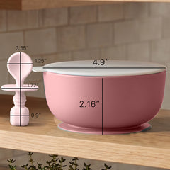 Sperric Silicone Baby Feeding Set - Infant Suction Bowls with Lids and Spoons | BPA Free Toddler Self Feeding Utensils for 0-6 Months