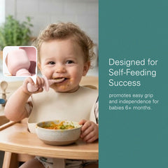 Silicone Baby Spoons for Baby Led Weaning 2-Pack, First Stage Baby Feeding Spoon Set Gum Friendly BPA Lead Phthalate and Plastic Free