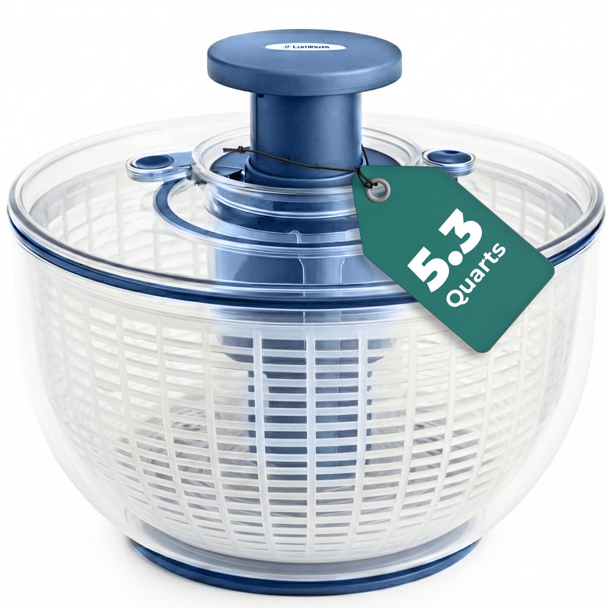Salad Spinner Lettuce Spinner Vegetable Cleaner and Dryer, One-Handed Use, Built-in Draining System for Fresh, Crisp, Clean Salad