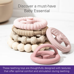 Premium Silicone Teethers Stacking Toy, Interactive and Fun Baby Stacking Toys, Teeth Soothing for 6-12 Month Teething Toys