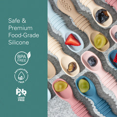 Sperric Baby Spoons Self Feeding Spoons - 6+ Months, Infant Spoons First Stage, Baby Led Weaning BPA Free Teething Spoons