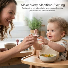 Silicone Baby Spoons for Baby Led Weaning 2-Pack, First Stage Baby Feeding Spoon Set Gum Friendly BPA Lead Phthalate and Plastic Free