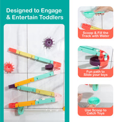 Interactive Bathtub Slide Set with Rubber Ducks and Ball – Toddler Bath Toys, Puzzle Slide Bath Toy for Kids, Fun Water Slide Bath Toy