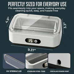 Portable Ultrasonic Jewelry Cleaner, Deep-Cleaning Machine for Eyeglasses, Watches, Dentures, Rings, Blades & More, Lightweight and Durable