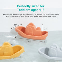 5 PCS Floating Boat Bath Toys for Babies & Toddlers, Mold-Free Bath Toy Set for 1-3 Year Old, Water Table Toys, Fun & Educational Bath Toys for Kids
