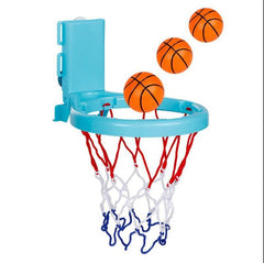Basketball Hoop Playset with Suction Cups & Tying Straps, 2 in 1 Mini Basketball Hoop for Bathtub & Door with 3 Soft Balls for Toddlers 1-3