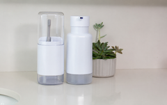 OU Soap Dispenser & Toothbrush Holder, Durable, Dual Bathroom Set 16.9oz Soap Dispenser, Nonslip  Toothbrush Holder, Bathroom Countertop Organizer