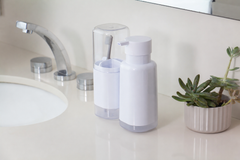 OU Soap Dispenser & Toothbrush Holder, Durable, Dual Bathroom Set 16.9oz Soap Dispenser, Nonslip  Toothbrush Holder, Bathroom Countertop Organizer