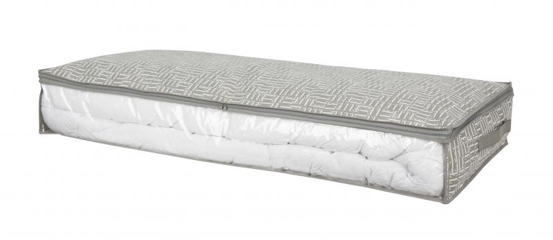 Elle Décor Under Bed Storage Bag with Handles, Stackable Breathable Organizer for Clothes & Linens, Space-Saving, Gray 39.5" x 17.75"
