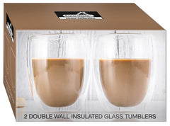2-Piece Double-Wall Glass Coffee Mug Set – Clear, Insulated, Keeps Drinks Hot or Cold, 11.8oz Glasses