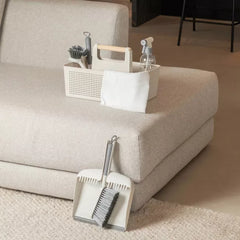 OU 8-Piece Home Cleaning Tools Set – Silicone Squeegee, Scrub Brushes, Refillable Spray Bottle, Organizer Caddy & More for Bathroom & Kitchen Cleaning