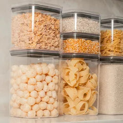 OU Airtight Food Storage Container 3.7qt, BPA Free Clear Plastic Food Storage Container with Leak Proof Lid, Stackable Kitchen Pantry Organizer