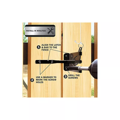 Automatic self Locking gate Latch for Wooden Fence, gate, Door, Metal Gravity Lever