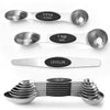 Magnetic Measuring Spoons with Leveler Set, Dual Sided Stainless Steel, Strong N40 Magnets Nesting Measuring Spoon for Baking & Cooking