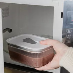 OU Glass Food Storage Container - Oven, Microwave, Freezer & Dishwasher Safe, Airtight Leak Proof Lid with Microwave Valve, Stackable Glass Jar