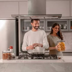 OU Airtight Food Storage Container 8pc (set of 4) BPA Free Clear Plastic Storage Container with Leak Proof Lid, Stackable Kitchen Pantry Organizer