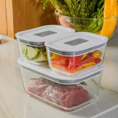 OU Glass Food Storage Container - Oven, Microwave, Freezer & Dishwasher Safe, Airtight Leak Proof Lid with Microwave Valve, Stackable Glass Jar