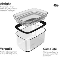 OU Airtight Food Storage Container 24pc (set of 12) BPA Free Clear Plastic Storage Container with Leak Proof Lid, Stackable Kitchen Pantry Organizer