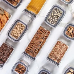 OU Airtight Food Storage Container 3.7qt, BPA Free Clear Plastic Food Storage Container with Leak Proof Lid, Stackable Kitchen Pantry Organizer