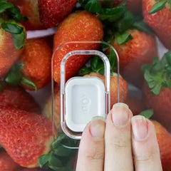 OU Fridge Organizer Bin with Vented Lid, Clear Stackable Refrigerator Storage Container, Produce Kitchen Storage Bin, BPA Free, 4 Pack